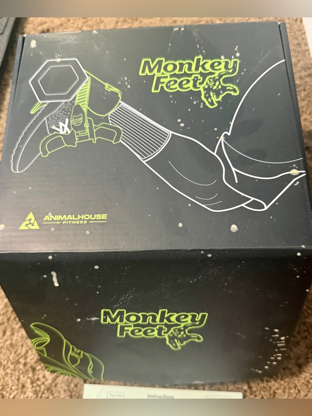 Monkey Feet Black Box with Neon Green Logo and Accent